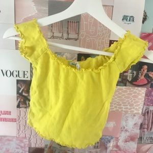 Yellow Off The Shoulder Top